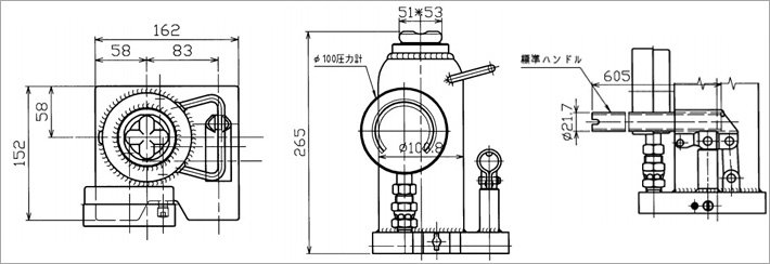 MH-15P帶儀表可測(cè)千斤頂尺寸圖片