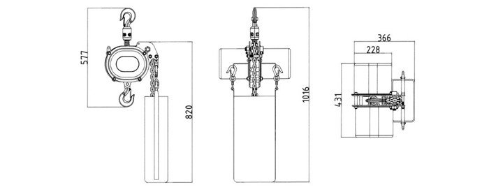 DUKE CH-1000舞臺(tái)環(huán)鏈電動(dòng)葫蘆結(jié)構(gòu)尺寸圖片 DUKE CH-1000舞臺(tái)環(huán)鏈電動(dòng)葫蘆結(jié)構(gòu)尺寸圖片