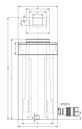 單作用張拉分離式千斤頂尺寸圖 單作用張拉分離式千斤頂尺寸圖